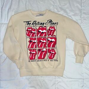Kids Zara Cream Rolling Stones Graphic Sweatshirt